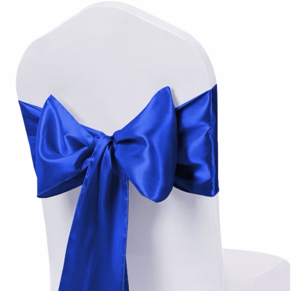 Royal Blue Satin Chair Sash for Home Party Supplies